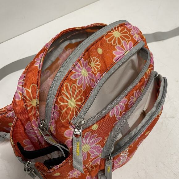 Jansport Coltrane Fanny Pack Waist Bag Water Bottle Holder Flowers Orange EUC - Picture 5 of 6